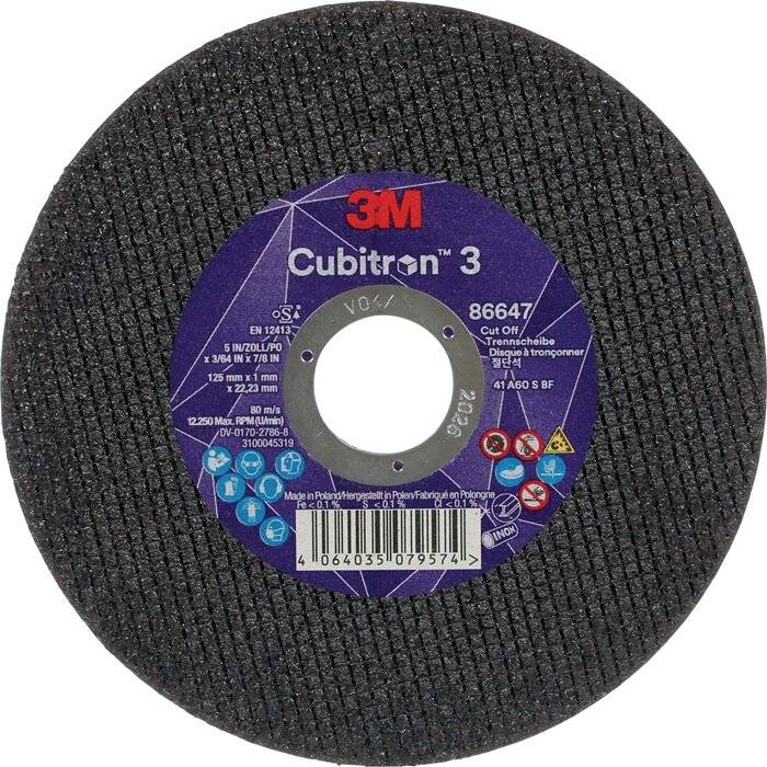 Trennscheibe Cubitron™ 3 D125x1mm ger.3M™ Cubitron™ 3 Bohr.22,23mm 3M-0