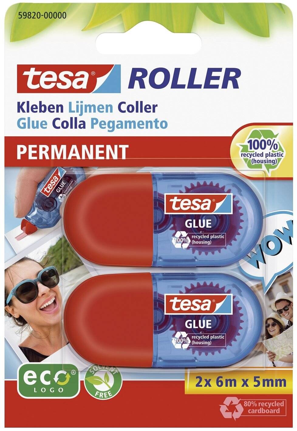 TESA 59820, Trocken Mini Glue Roller ecologo, 6m x 5mm-4