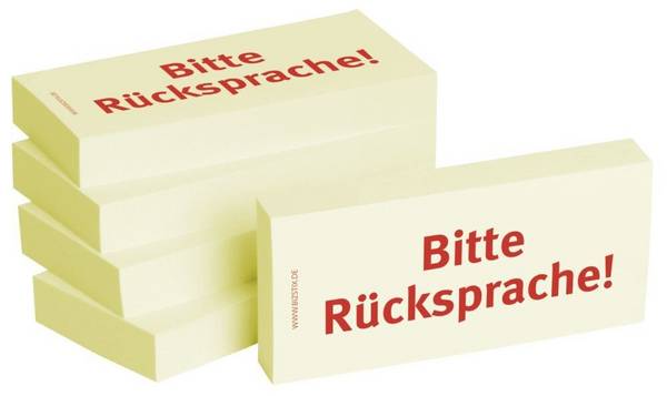Bedruckte Haftnotizen - Text: Bitte