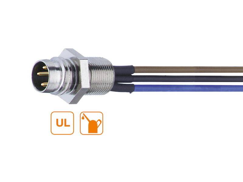 Lumberg M8 Einbaustecker 3 polig 0,5m RSMF 3/0,5 M-0