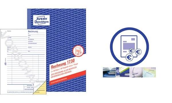 Rechnung DIN A4 +Durchschlag 2x40Bl. - Artikel: 114066600-3