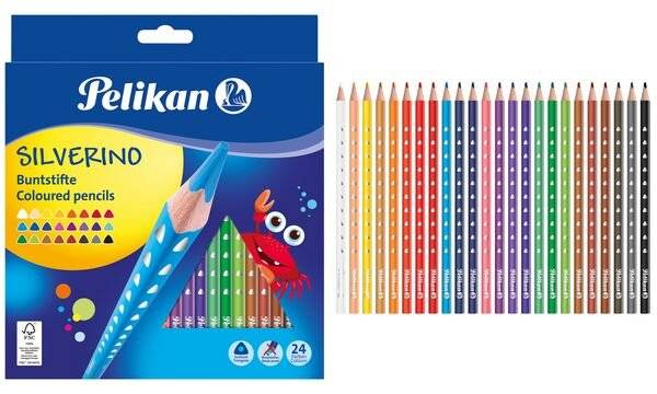 Pelikan Dreikant-Buntstifte SILVERINO dünn, 24er Kartonetui (56700665)-0