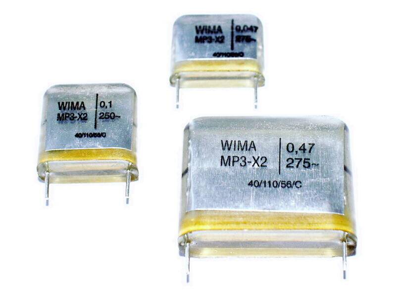 WIMA Metallpapier-Funkentstörkondensator MP3-X2 100 nF ± 20% 275 Vac Rastermaß 15,0 mm-0