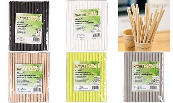 NATURE Star Papier-Trinkhalm Classic, 197 mm, grau (6496056)