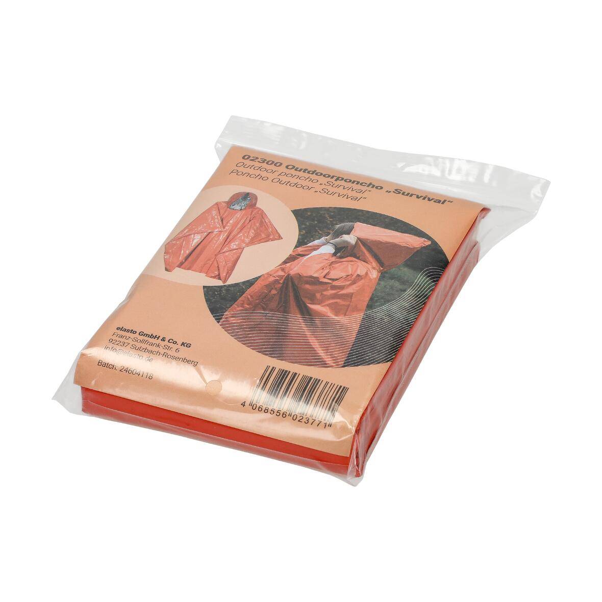 Outdoorponcho "Survival", orange-1