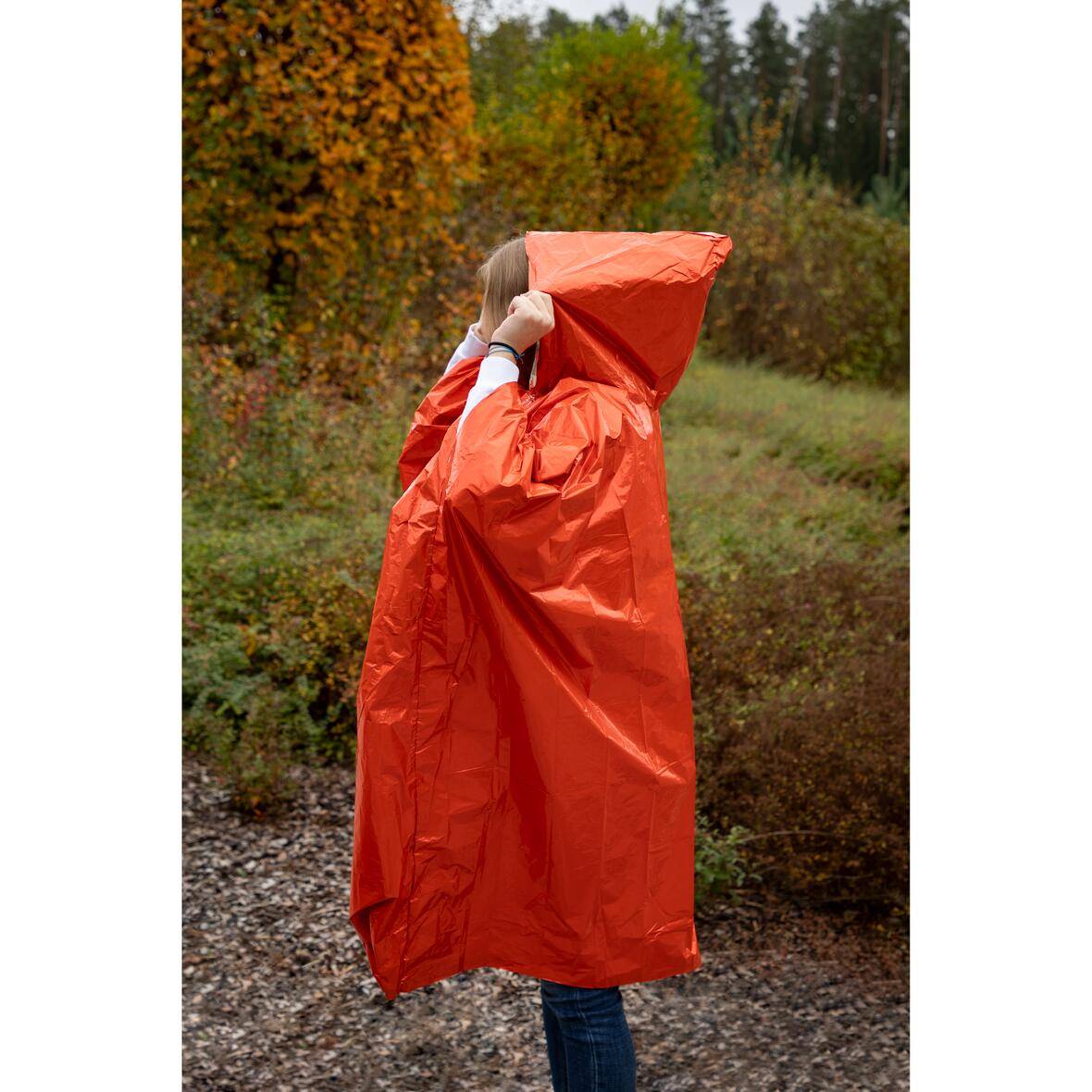 Outdoorponcho "Survival", orange-3