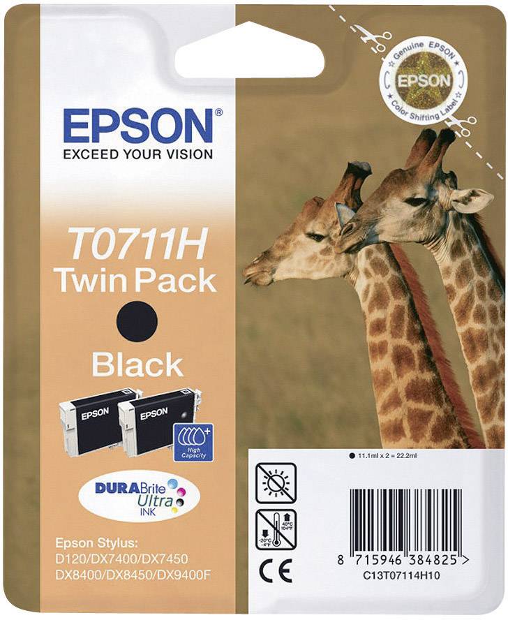 EPSON T0711 Twin Pack 2er Pack Schwarz Tintenpatrone