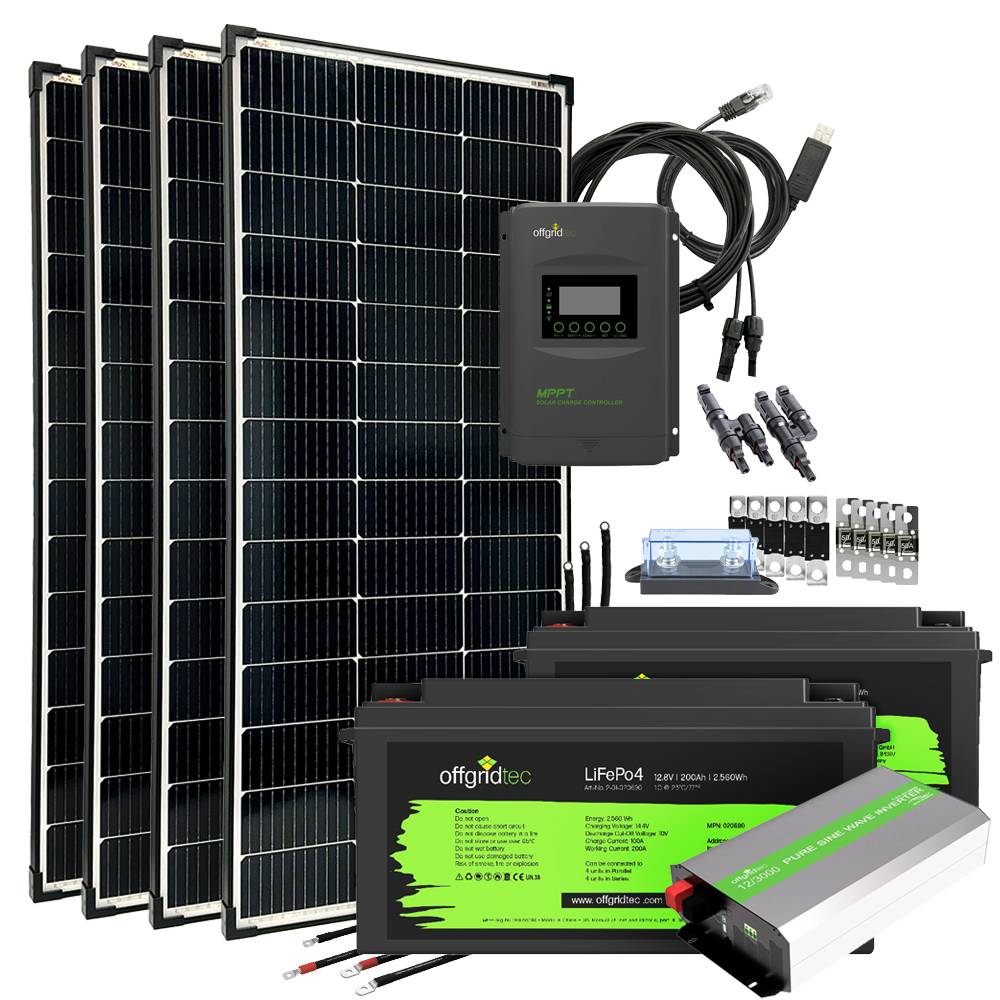 Offgridtec® Autark Pro XL 600W Solaranlage - 3000W AC Leistung 2x 200Ah LiFePO4 Akku-0