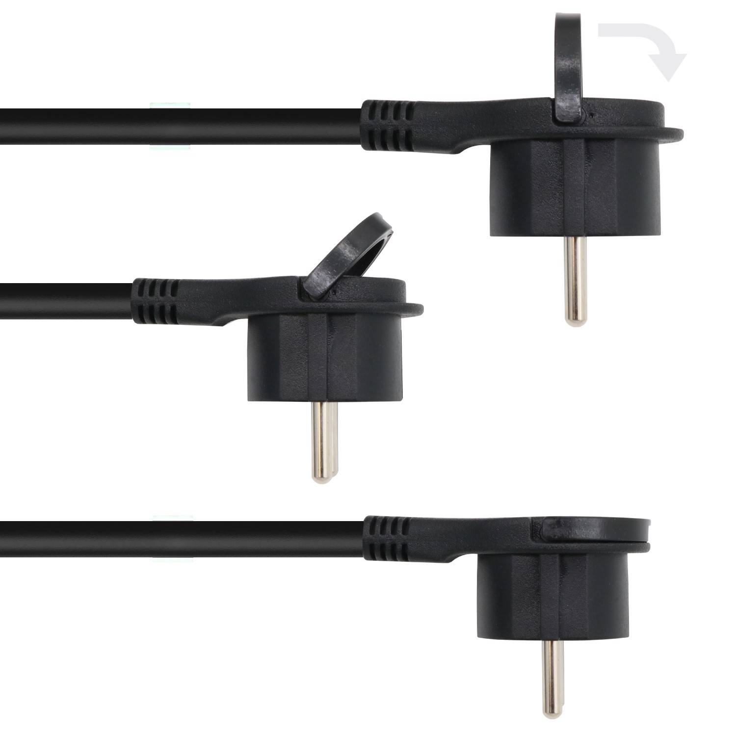 Steckdosenleiste 5 fach mit 2 USB Ladebuchsen Schalter 5 m Kabel schwarz-6