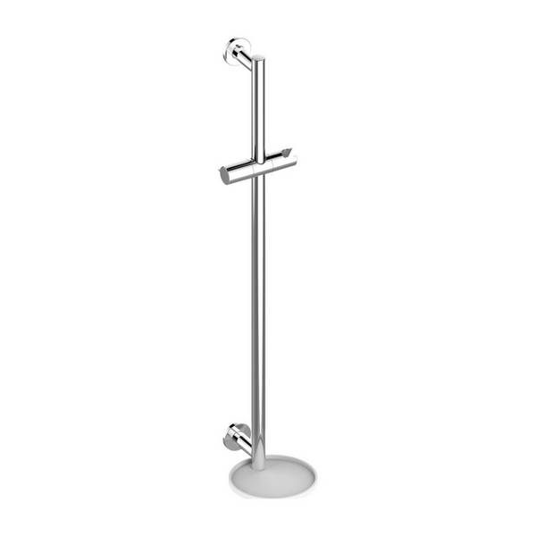 KEUCO Brausestange IXMO 59585, rund, mit Ablage, verchromt/weiß, 855 mm