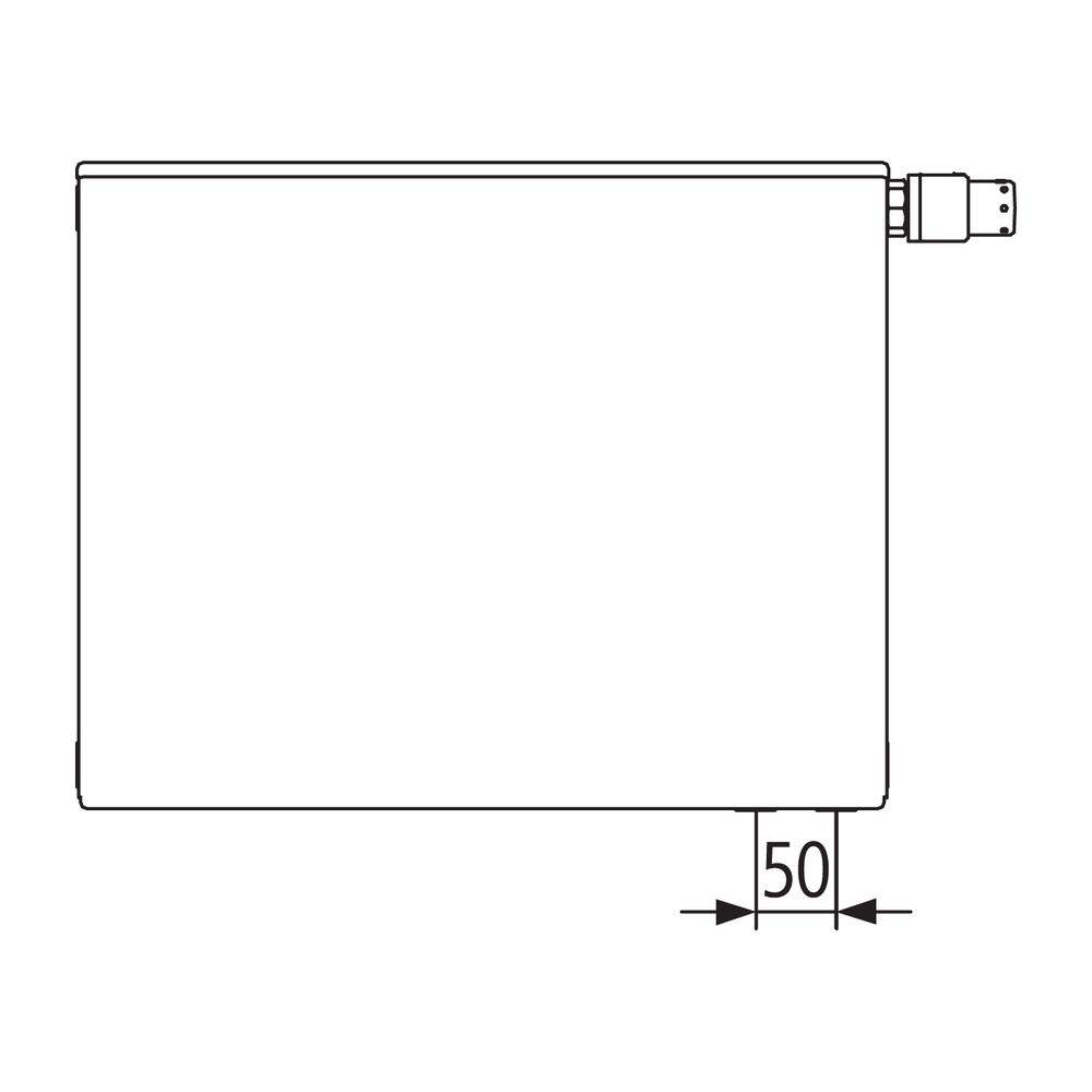 Kermi Plan-V therm-x2 Flachheizkörper glatt Typ 12 905x66x2605mm, 4165W bei 75/65/20, Ventil rechts, mit Abdeckung, WK,-1