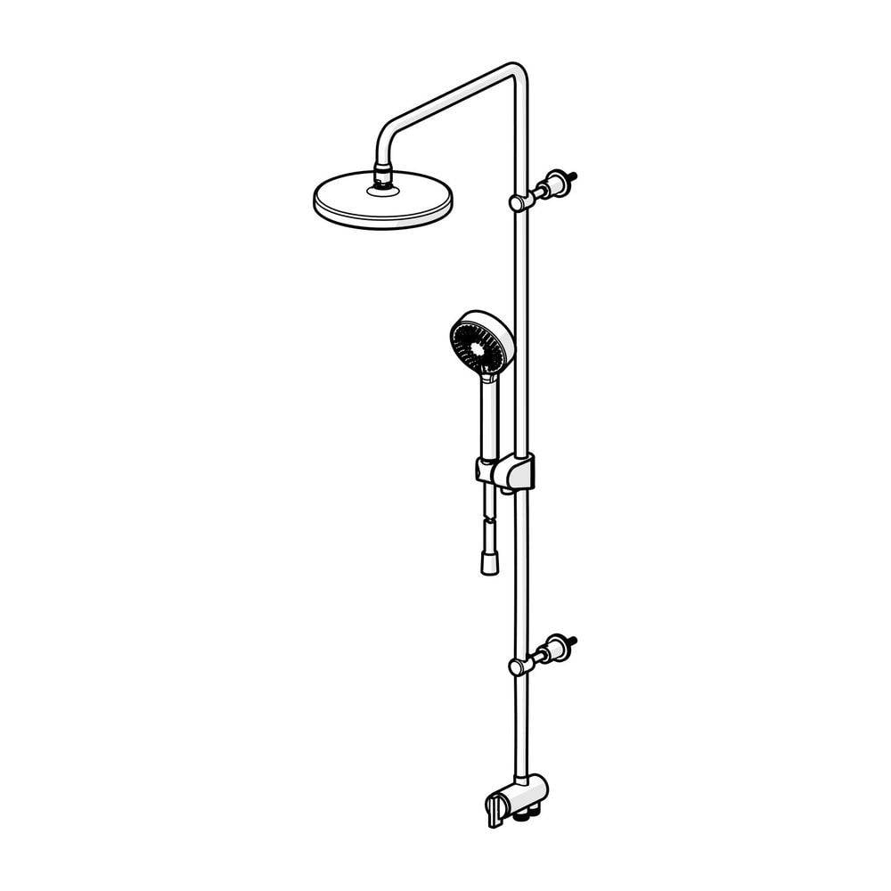 Hansa BasicJet Kopfbrause-Set 4438 3-strahlig Ausladung 407mm DN15 Chrom-1