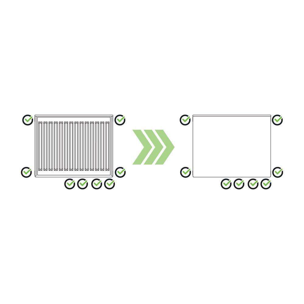 Kermi Upgrade Set Heizkörperverkleidung für Plan Typ 11/12 600x1600mm, Anschlussposition Vmulti, Glanzsilber Metallic-1