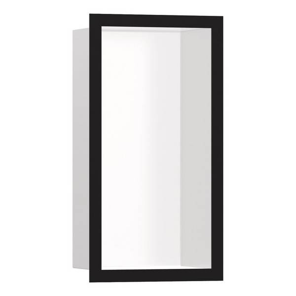 Hansgrohe XtraStoris Individual Wandnische Mattweiß mit Designrahmen 300x150x100mm, Mattschwarz