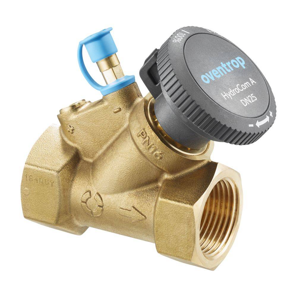 Oventrop Strangabsperrventil HydroCom A PN 16, DN 32 Rp 1 1/4" Innengewinde HydroPort, entzinkungsbeständig, 1062730
