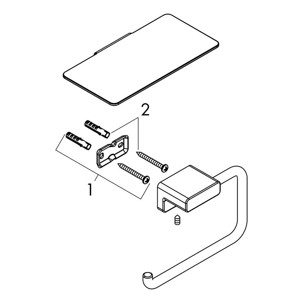 Hansgrohe AddStoris Q Toilettenpapierhalter, Ablage, Mattweiß-1
