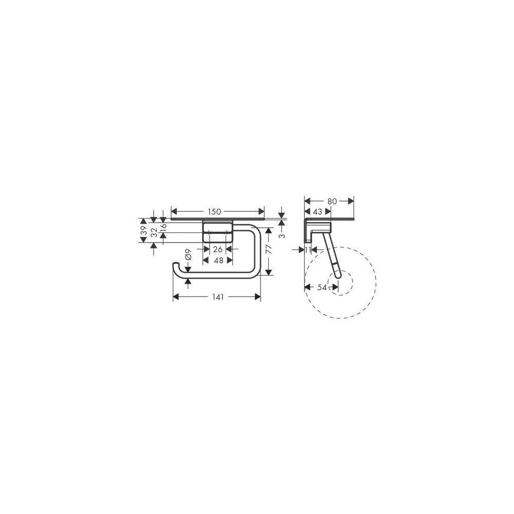 Hansgrohe AddStoris Q Toilettenpapierhalter, Ablage, Mattweiß-2