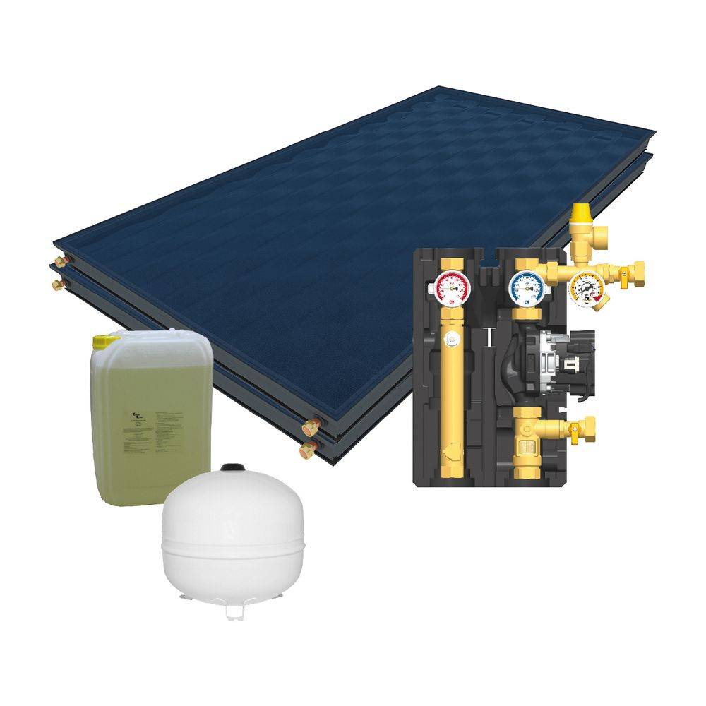 Citrin Solar Warmwasser-Solarpaket mit 2 Kollektoren CS 350, Aufdach-Montage, ohne Speicher-0