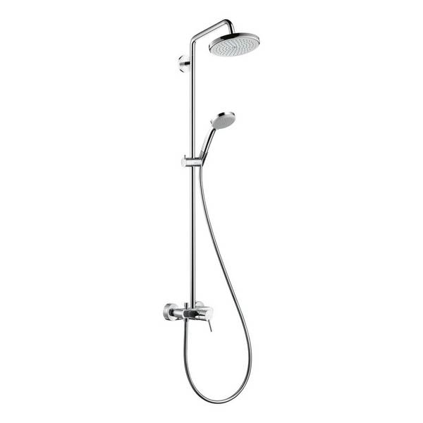 hansgrohe Croma Showerpipe 220mm 1jet 16l/min mit Einhebelmischer, Chrom