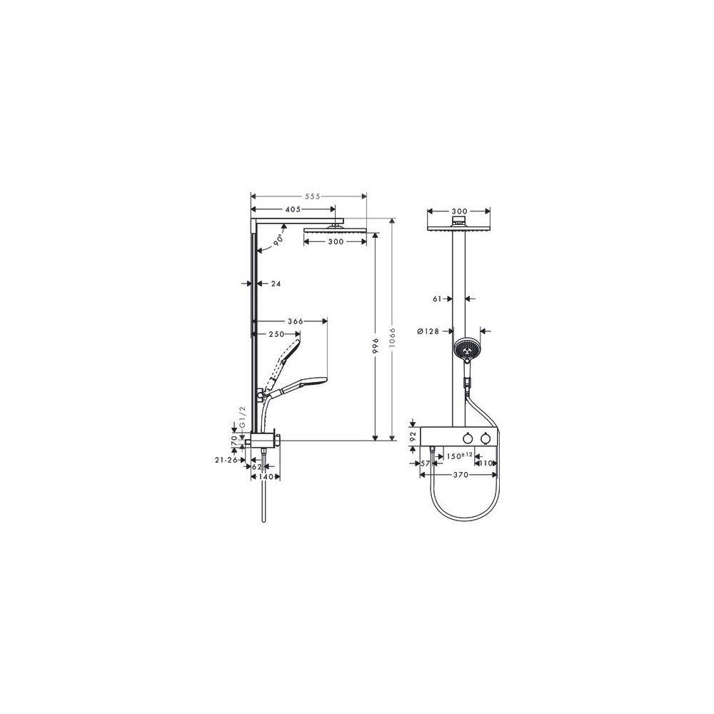hansgrohe Raindance E Showerpipe 300mm 1jet 16l/min mit ShowerTablet 350, Chrom-3