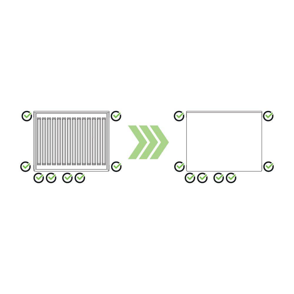 Kermi Upgrade Set Heizkörperverkleidung für Plan Typ 11/12 600x1300mm, Anschlussposition Vmulti, Weiß-1