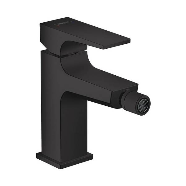 Hansgrohe Metropol Einhebel-Bidetmischer, 7,5l/min, Hebelgriff, Push-Open Ablaufgarnitur, Mattschwarz