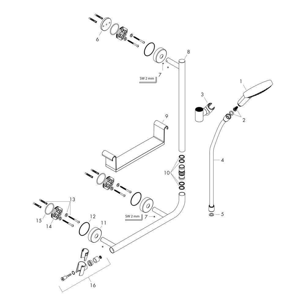 hansgrohe Raindance Select S Brauseset 120mm 3jet mit Brausestange 1100mm 15l/min rechts, Chrom-2