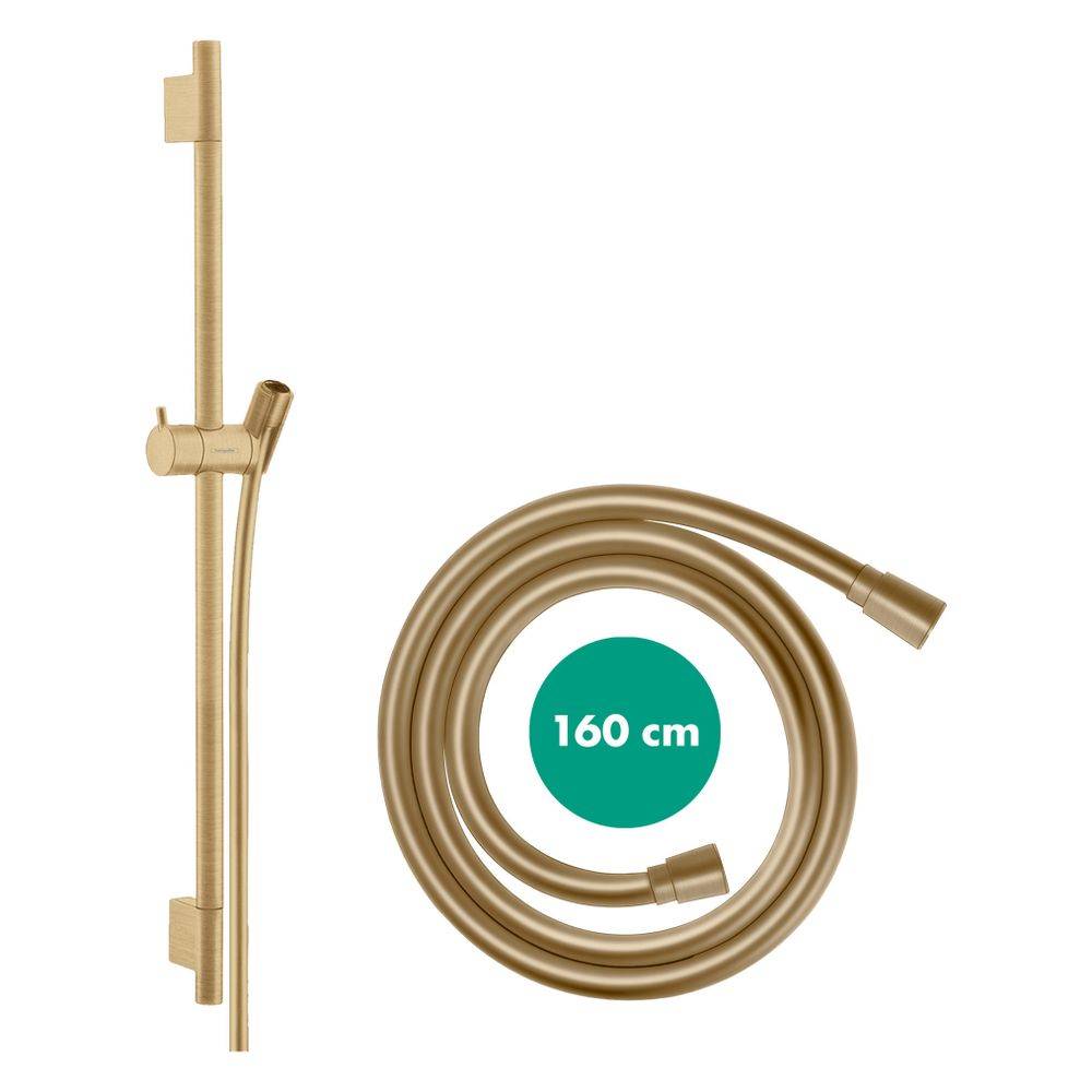 Hansgrohe Unica Brausestange S Puro 65cm, Isiflex Brauseschlauch 160cm, Polished Gold Optic-1