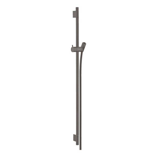 hansgrohe Unica Brausestange S Puro 1008mm Schwarz/Chrom gebürstet mit Isiflex Brauseschlauch 1,60m