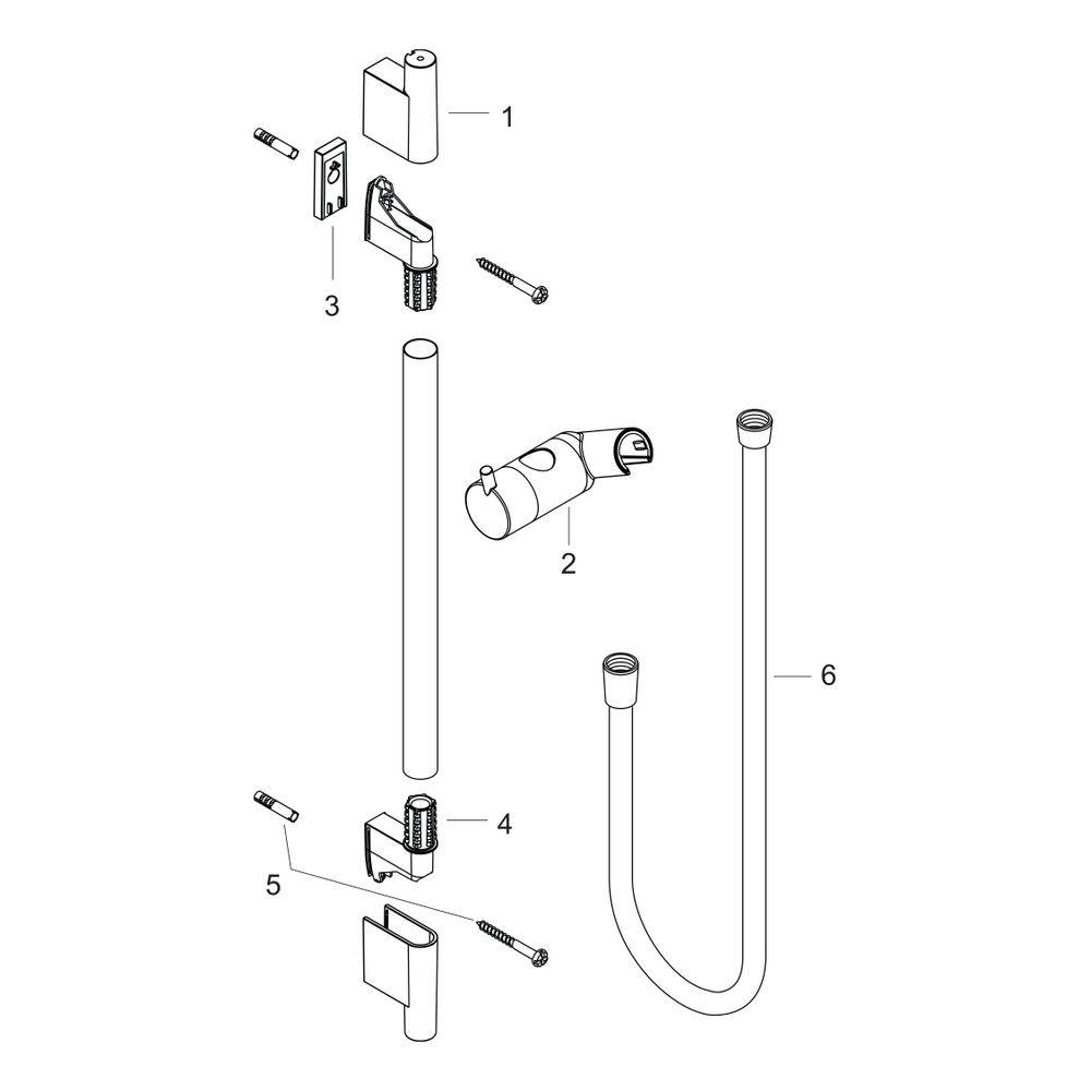 hansgrohe Unica Brausestange S Puro 1008mm Schwarz/Chrom gebürstet mit Isiflex Brauseschlauch 1,60m-1