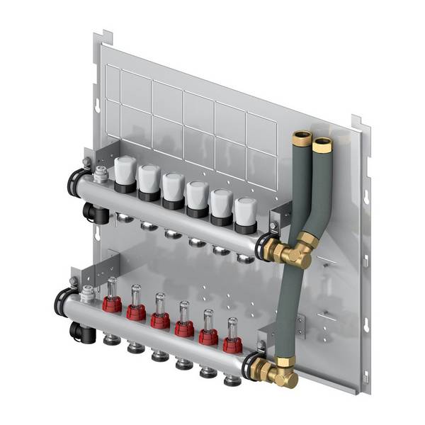 Flamco Logomatic G2 UFH-M 11MC FS Fußbodenheizung Verteiler 11-fach auf Grundplatte