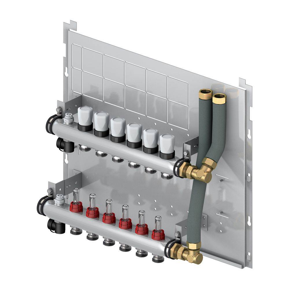 Flamco Logomatic G2 UFH-M 11MC FS Fußbodenheizung Verteiler 11-fach auf Grundplatte-0