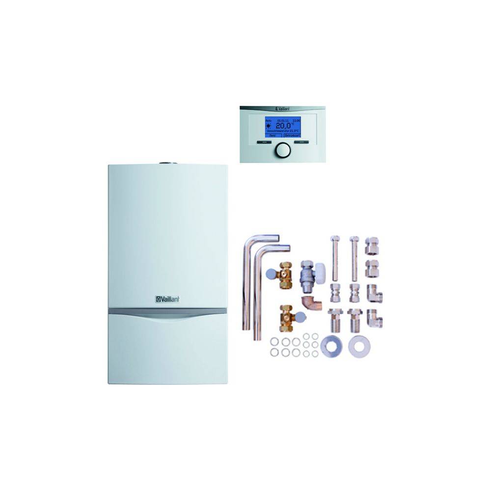 Vaillant atmoTEC exclusive Gas-Wandheizgerät Paket 6.220 VC 104/4-7 A E, calorMATIC 350, Zubehör, 4,8-10kW bei 80/60 C-1
