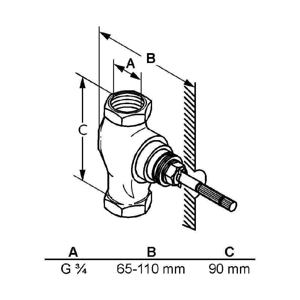 KLUDI STANDARD Unterputzventil 3/4 Zoll Bausatz 1-2