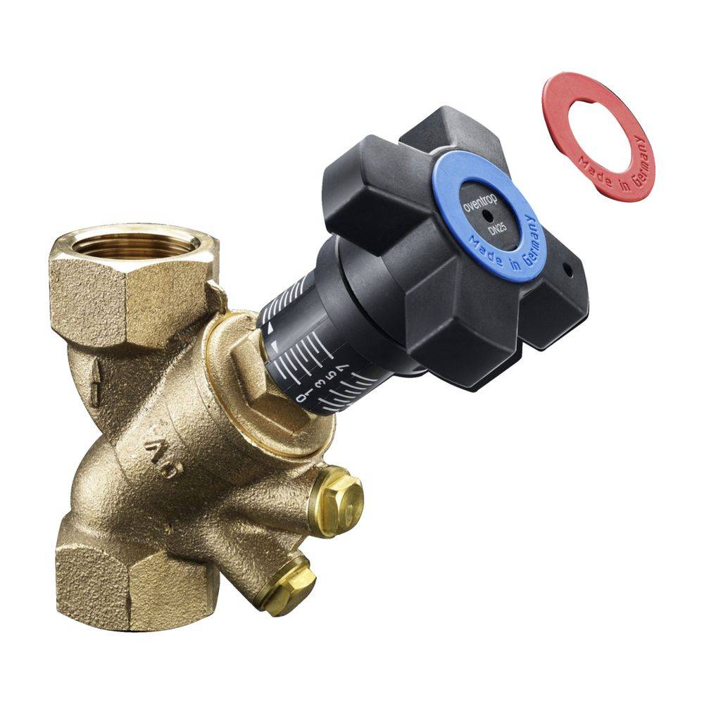 Oventrop Hydrocontrol VTR Strangregulierventil DN 25, 1" Innengewinde mit Blindstopfen, Rotguss-1
