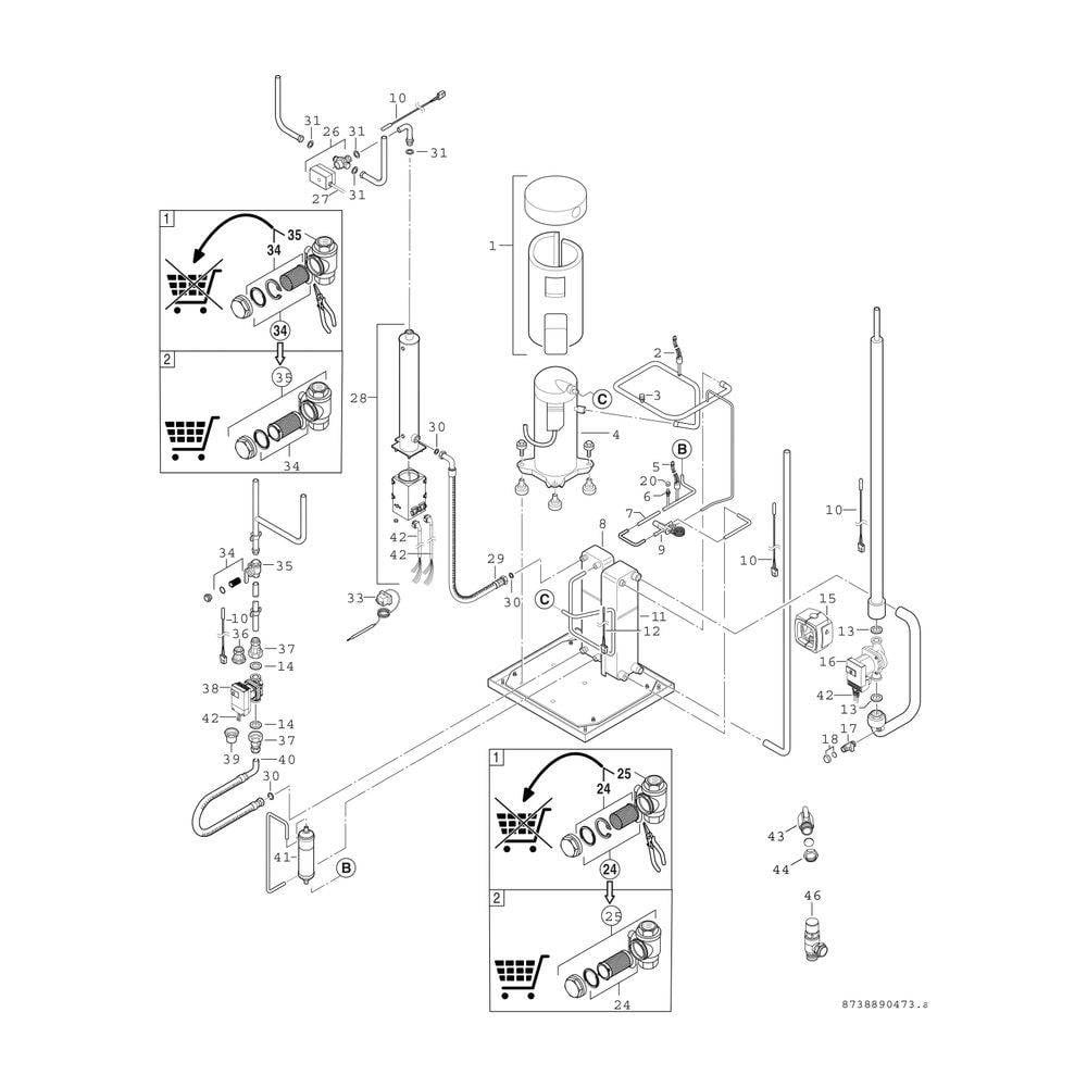 BOSCH Sole-Wasser-Wärmepumpe Supraeco STE 100-1 Kompaktgerät, R410A, 10,4kW, 1520x600x645-3