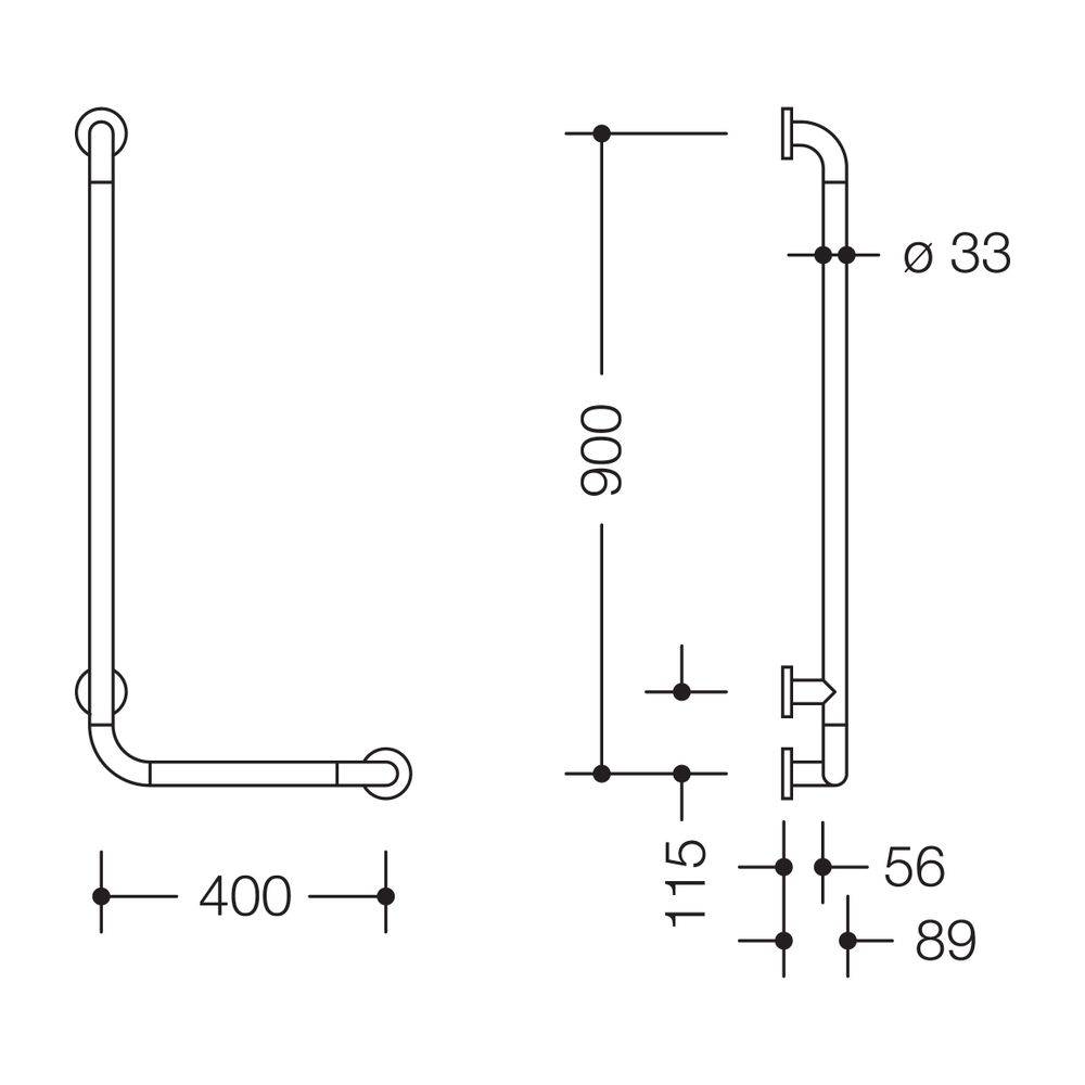 HEWI Winkelgriff Serie 801 D 33, 900x400mm rubinrot-1