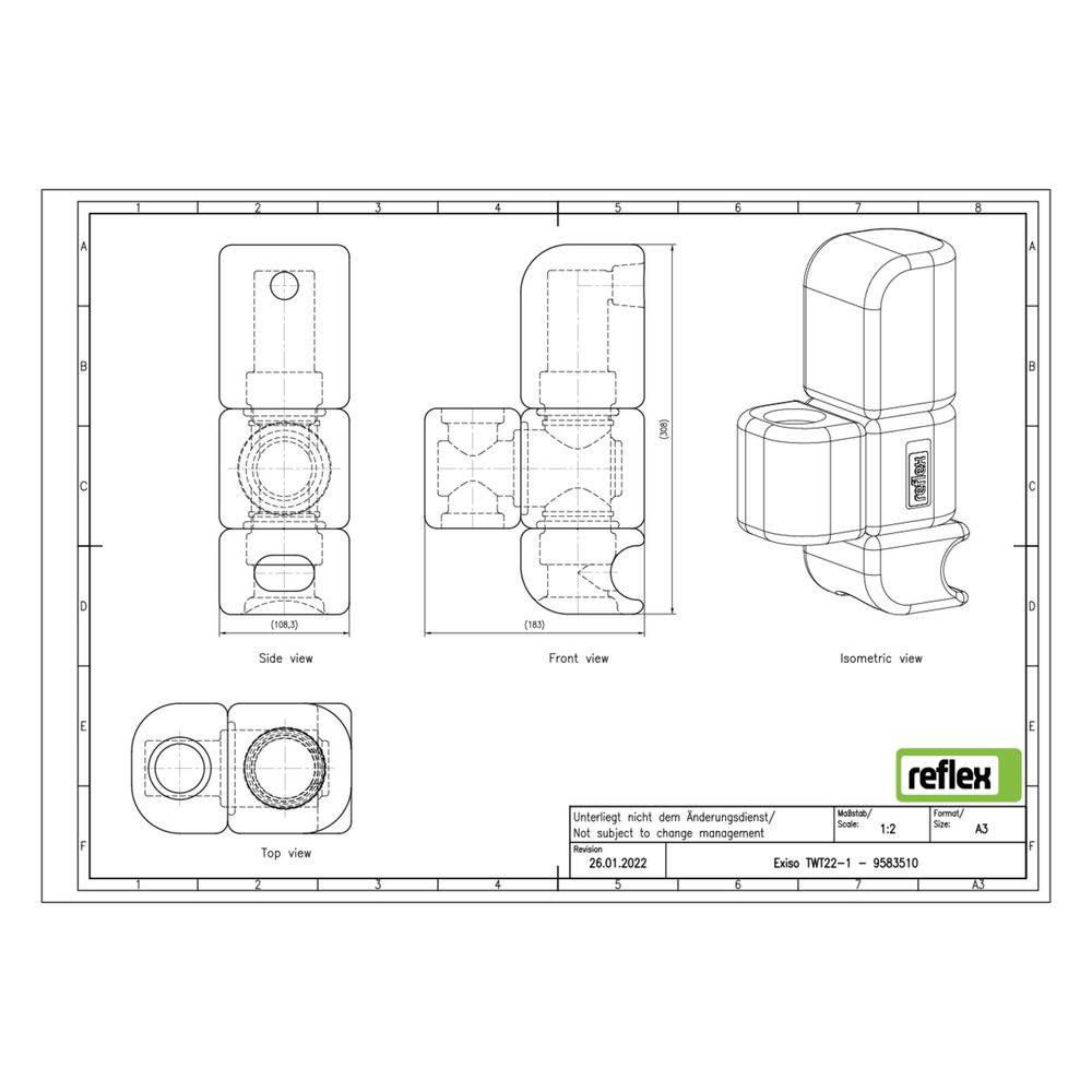 Reflex Exiso Wärmedämmung Twist, für AT, DT und TWT, 22mm bis G 1"-1