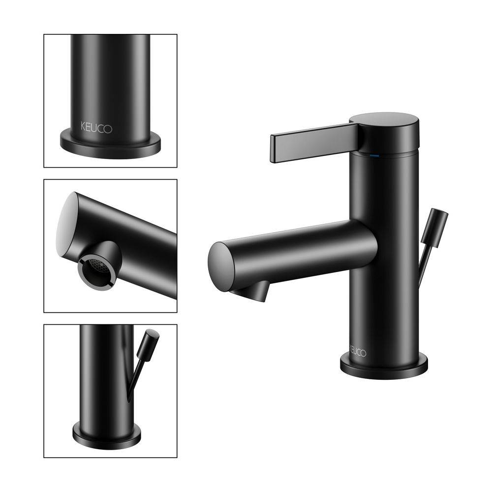 KEUCO Einhebel-Waschtisch-Mischer 60 IXMO 59504 m.Zug.-Ablgrt. Pure, Rosette r/e sw-2