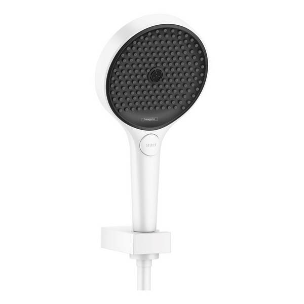hansgrohe Rainfinity Brausehalterset 130mm 14l/min 3jet mit Brauseschlauch 1,60m, Mattweiß