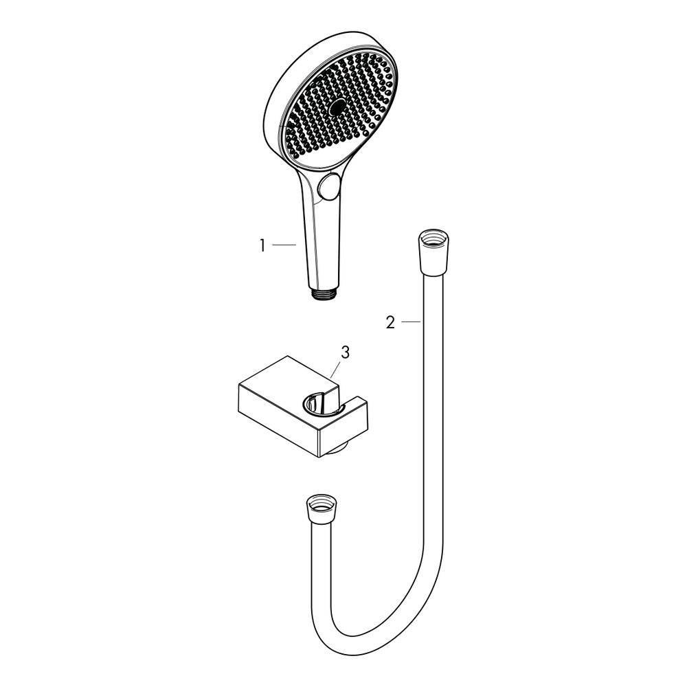 hansgrohe Rainfinity Brausehalterset 130mm 14l/min 3jet mit Brauseschlauch 1,60m, Mattweiß-1