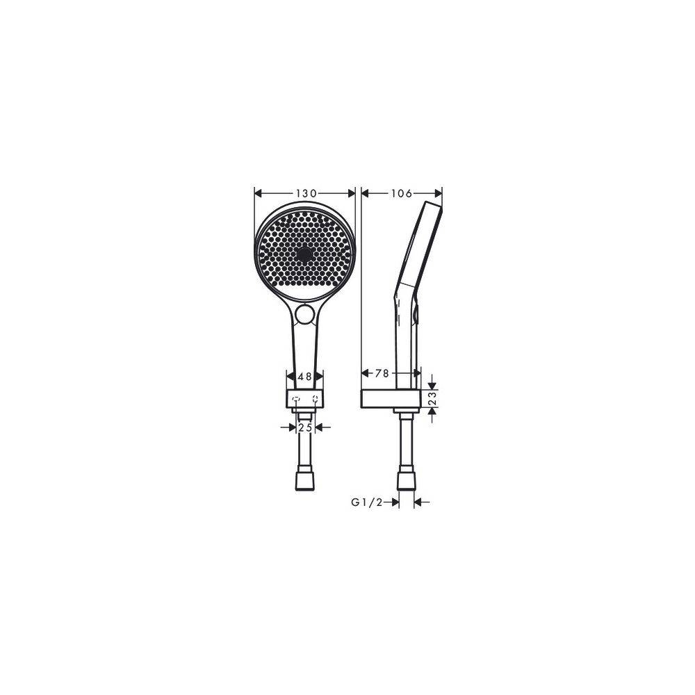 hansgrohe Rainfinity Brausehalterset 130mm 14l/min 3jet mit Brauseschlauch 1,60m, Mattweiß-2