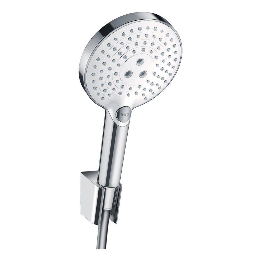 Hansgrohe Raindance Select S Brausehalterset 120mm, 15l/min, 3jet, Brauseschlauch 160cm, Weiß/Chrom