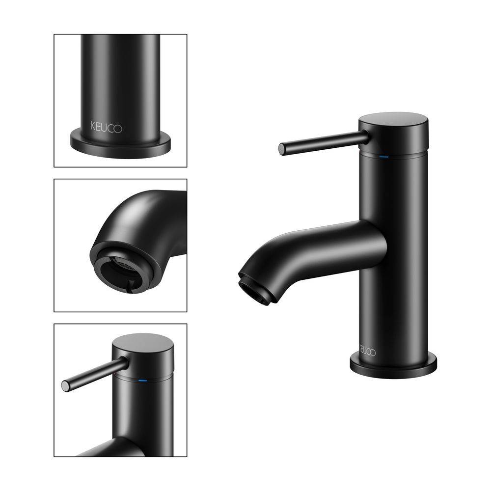 KEUCO Einhebel-Waschtisch-Mischer 60 IXMO 59504 o.Zug.-Ablgrt. Soft, Rosette r/e sw-2
