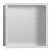 Hansgrohe XtraStoris Individual Wandnische Edelstahl gebürstet mit Designrahmen 300x300x100mm, Mattweiß