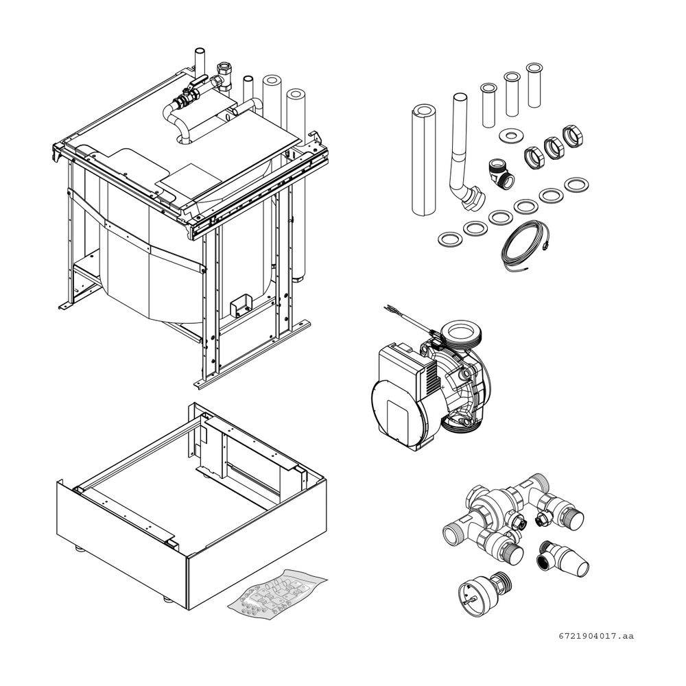 Bosch Podest 200mm für Glas-Design Solewärmepumpen, Silber-1
