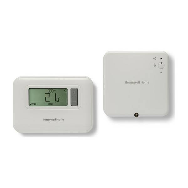 Resideo Raumthermostat T3R per Funk auf Empfängerbox, Weiß