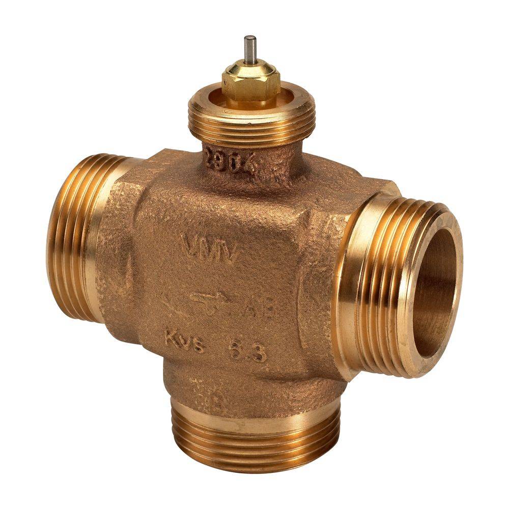 Danfoss 3-Wege-Mischventil VMV, DN 32, Kvs 10,0m3/h, PN 16, G 1 1/2" Außengewinde, Rotguss RG5, 065F6032-0