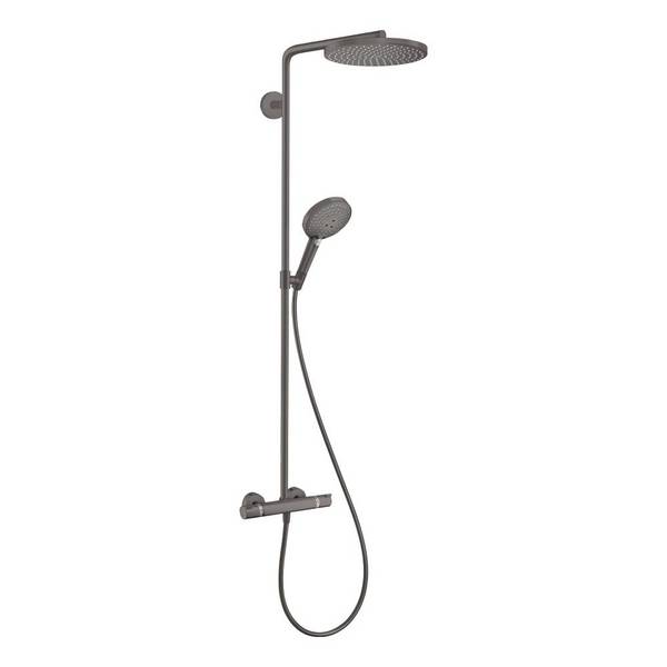 Hansgrohe Raindance Select S Showerpipe Duschsystem 240mm, 1jet, 16l/min, PowderRain, Thermostat, Brushed Black Chrome