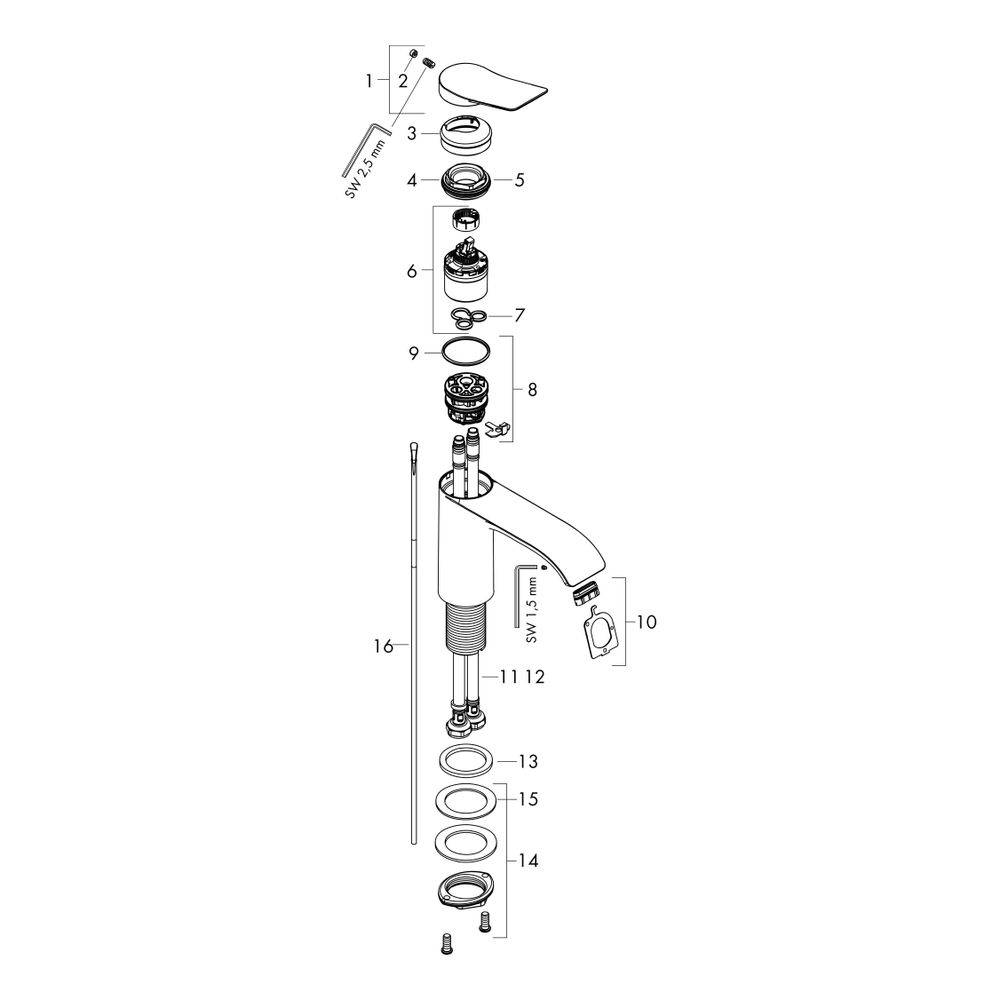 Hansgrohe Vivenis Einhebel-Waschtischmischer 110mm, 5l/min, CoolStart, Zugstangen-Ablaufgarnitur, Chrom-2